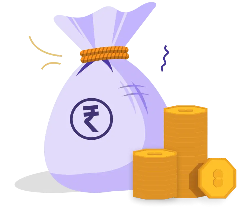 Gold investment bag with coins