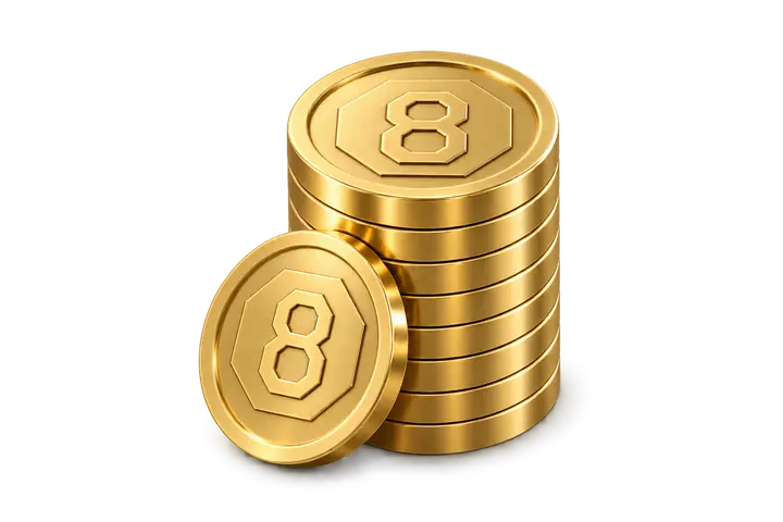 Gold coin stack representing 24K gold